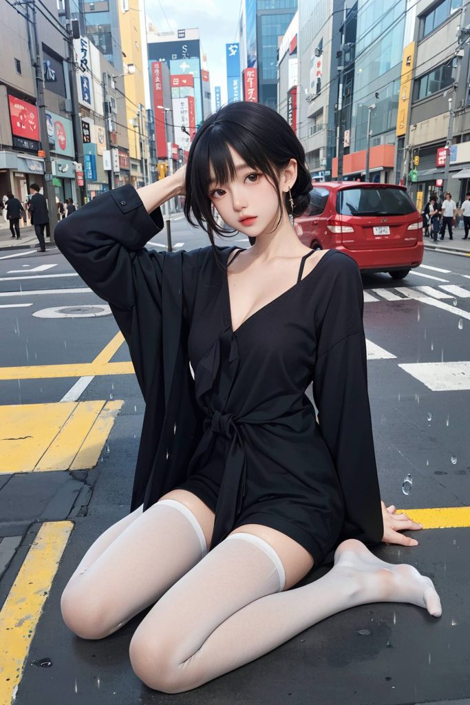 AI绘画 051 黑白丝 电车 M腿 大摆诱姿[41P/112MB]插图