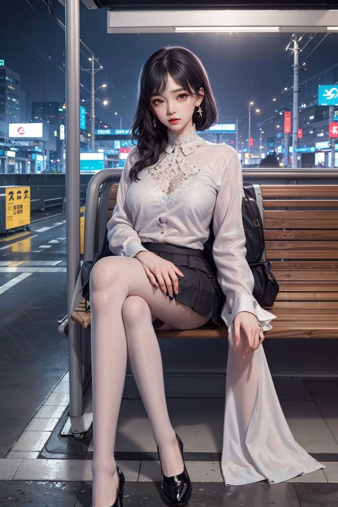 AI绘画 051 黑白丝 电车 M腿 大摆诱姿[41P/112MB]插图1