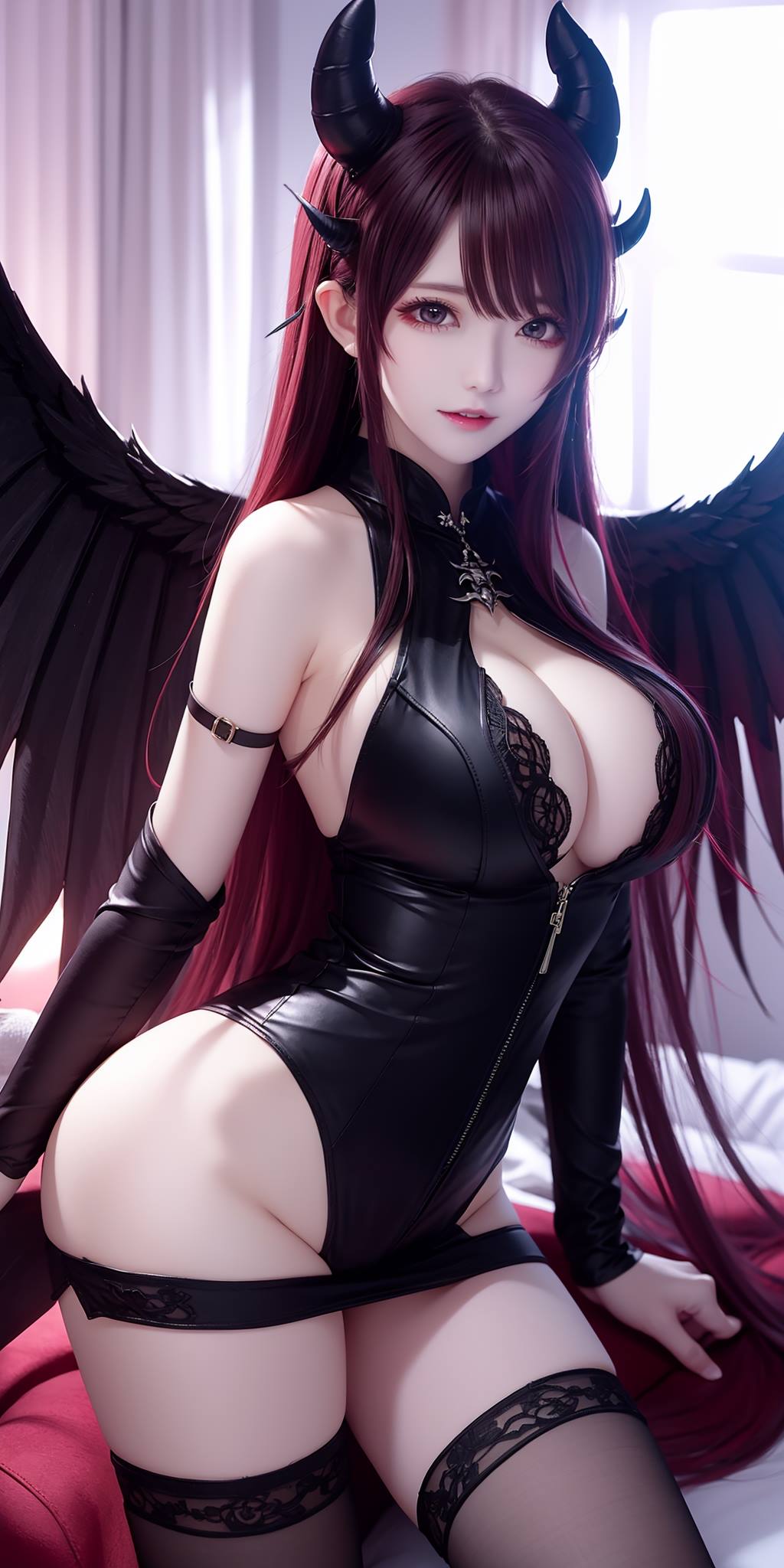 AI绘画 088 恶魔少女连体皮衣[93P/207MB]-无料摄影圈