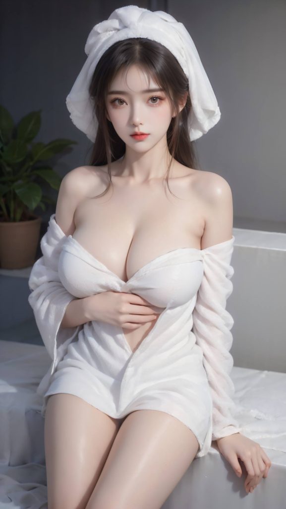 AI绘画 096 浴室少女 浴巾裹胸[49P/136MB]插图