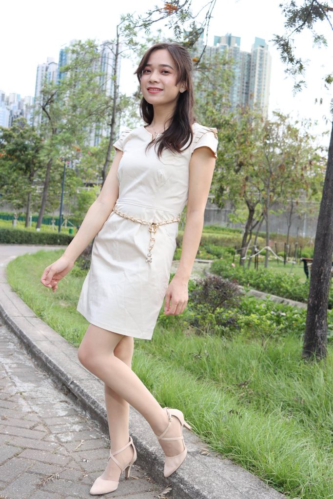 精选街拍摄影 No.036 Vency Shen 米色連衣裙絲襪高跟[70P/136MB]插图3