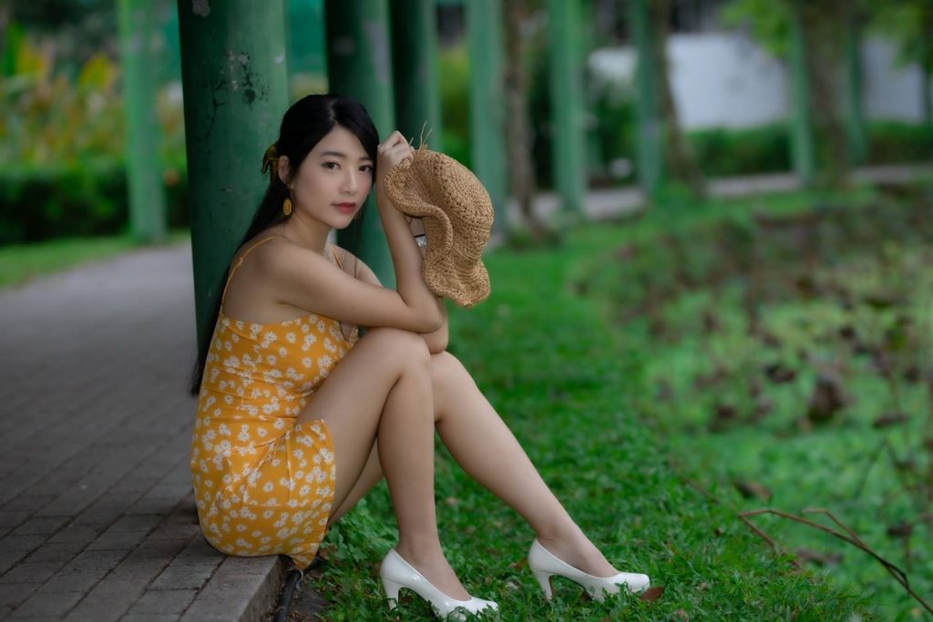 精选街拍摄影 No.063 湘芹 黃吊帶連衣裙高跟美腿 [22P/21MB]插图4