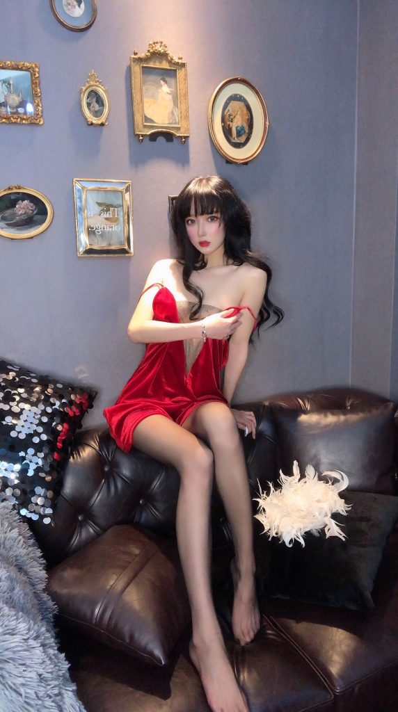 阿包也是兔娘 NO.051 – 红丝绒睡衣[18P/57.6MB]插图2