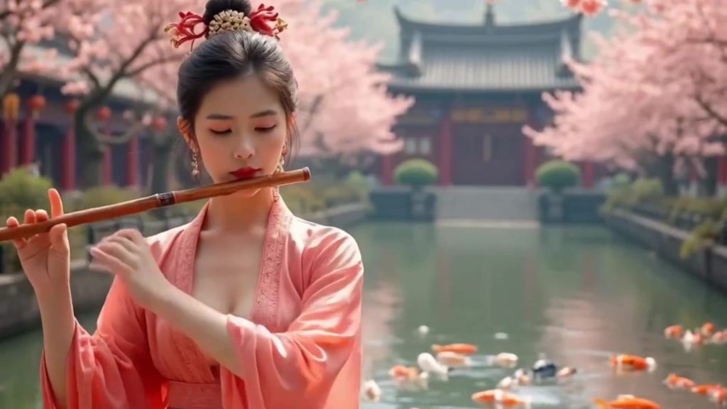 AI Video 008 Relaxing Chinese Guzheng Music – Soothing Sounds for Stress Relief _ Focus[1V/31.3MB]-无料摄影圈
