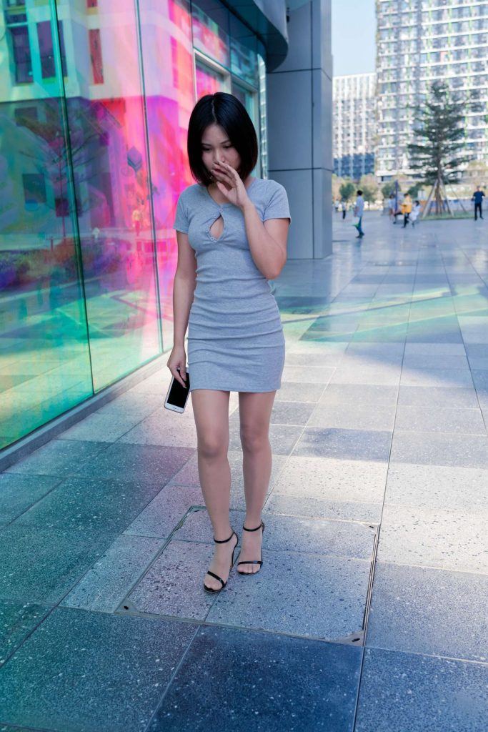 精选街拍摄影 No.229 在商业广场看哈哈镜的包臀裙肉丝萌宝儿 1 [110P/117M]插图2