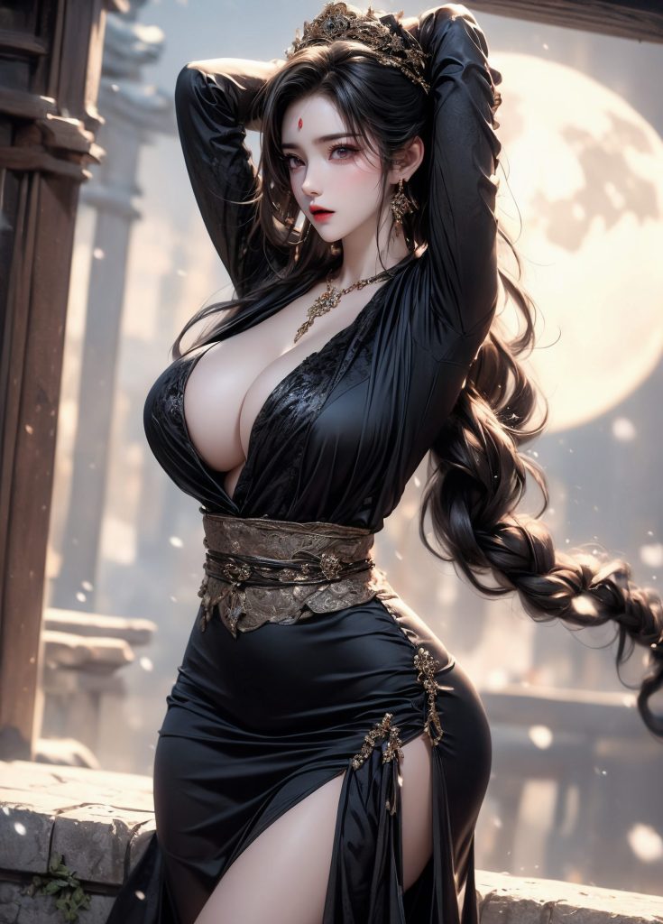 AI绘画 105 皇城贵妃-黑色衣裙[15P/58.4MB]插图3