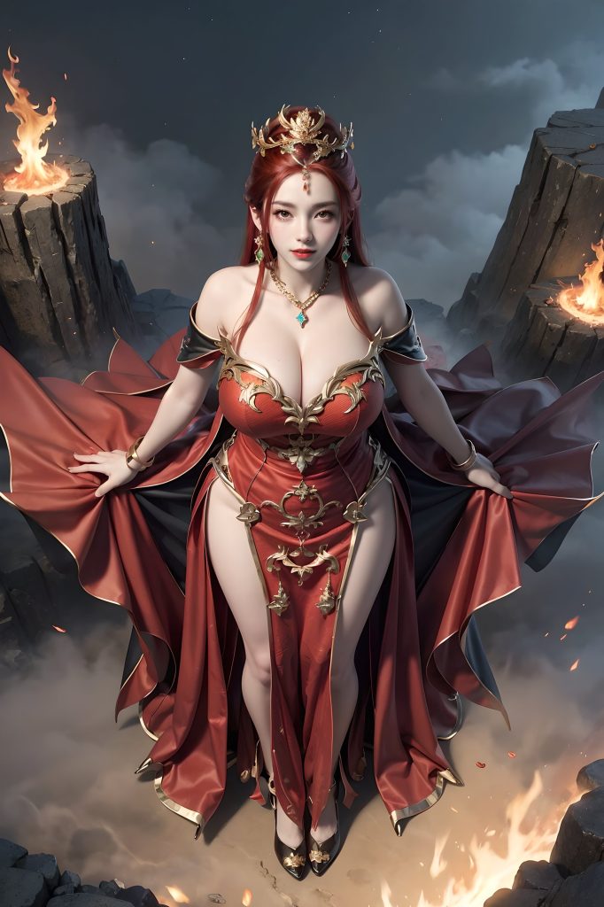 AI绘画 116 完美世界-曼珠沙华 户外红色礼服[116P/539MB]插图3