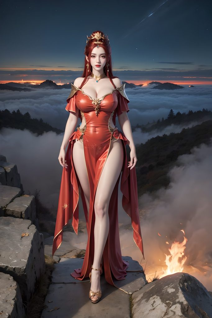 AI绘画 116 完美世界-曼珠沙华 户外红色礼服[116P/539MB]插图1