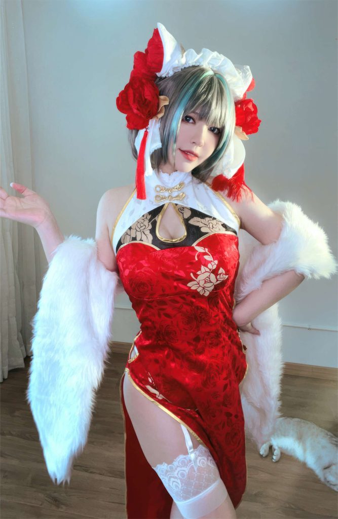 半半子 NO.041 – 柴郡中华娘旗袍[45P/2V/389MB]插图3