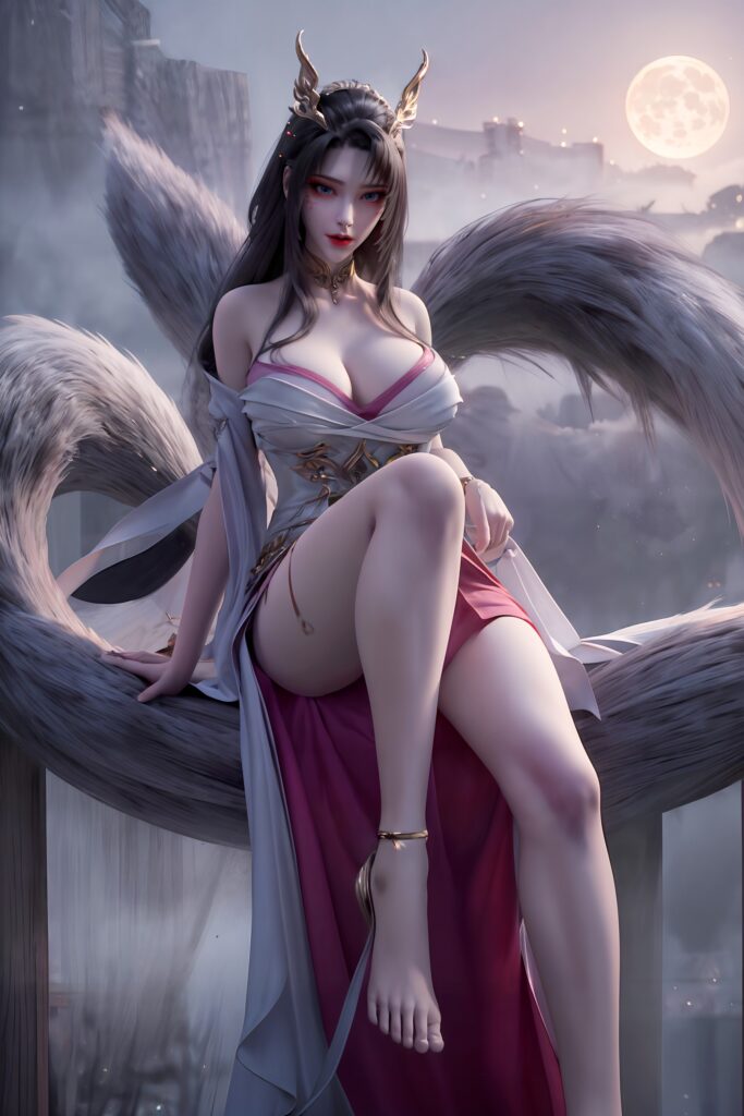 AI绘画 163 完美世界-天狐仙子 逼真狐尾[33P/110MB]插图3