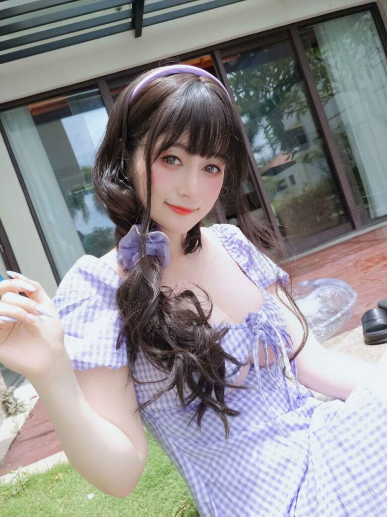 白银 NO.086 – 夏日的格子连衣裙[85P/2V/367MB]-无料摄影圈