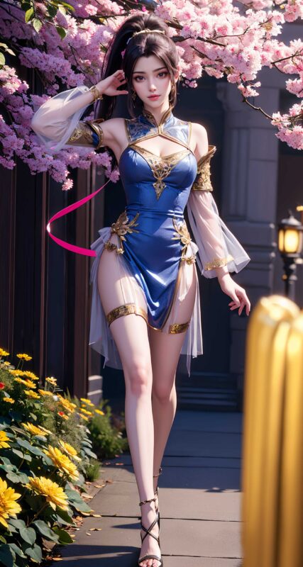 AI绘画 210 夭夜蓝色连衣裙[41P/110MB]-无料摄影圈