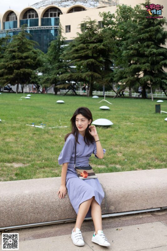 物恋传媒 No.043 湛蓝连衣裙搭配板鞋船袜,知性混搭自然美,耐克板鞋搭配白色船袜 [187P/1V/1.28GB]-无料摄影圈