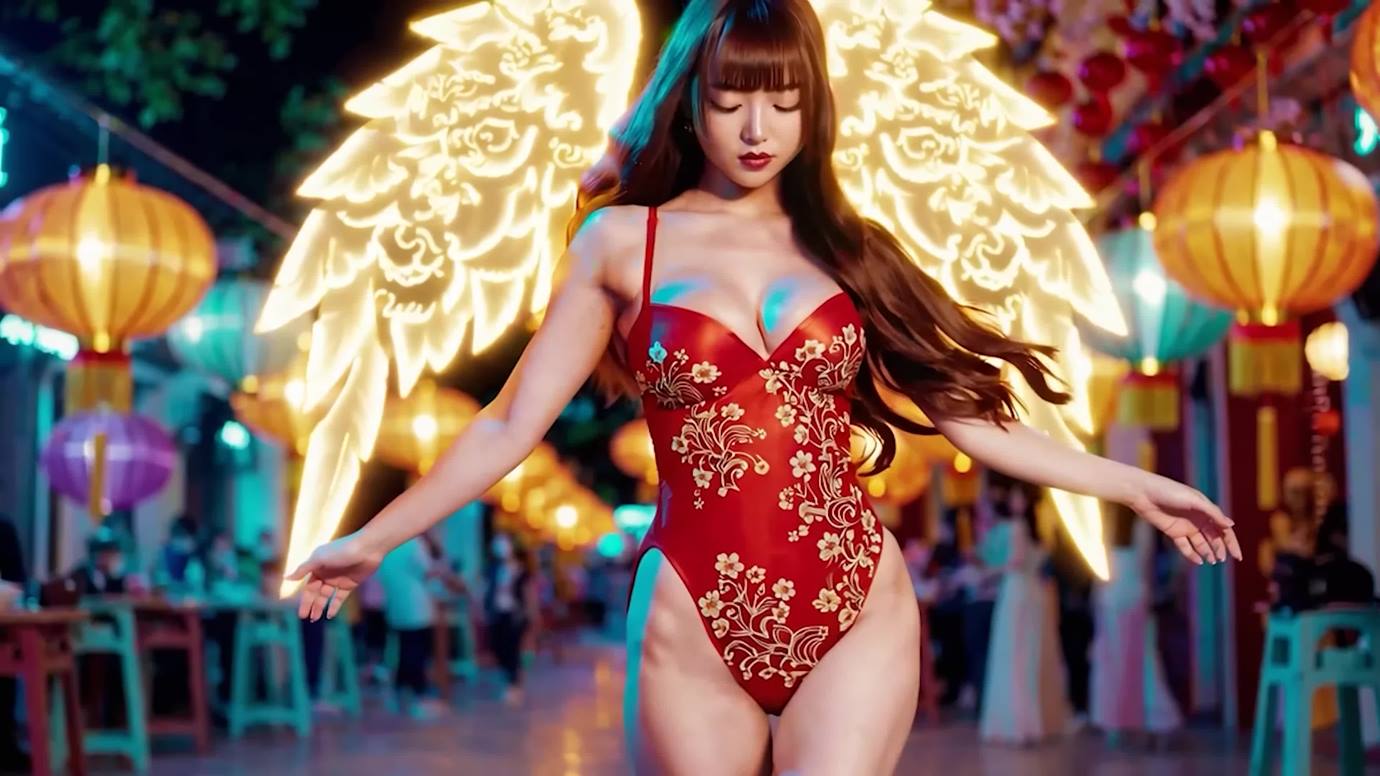 AI Video 049 Xuân Về Trong Nắng Sớm (POP EDM DANCE when Tet Tradition Ao Dai Meet Bikini Supermodel dance)[4K/1V/298MB]插图1