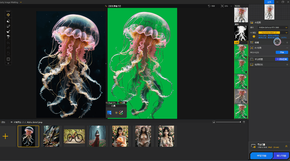 最强Ai发丝级抠图换背景神器，效果绝对惊艳！内置4款模型，体积小巧且抠图几乎完美，必须收藏起来！/A162 最强抠图神器Aiarty Image Matting插图2