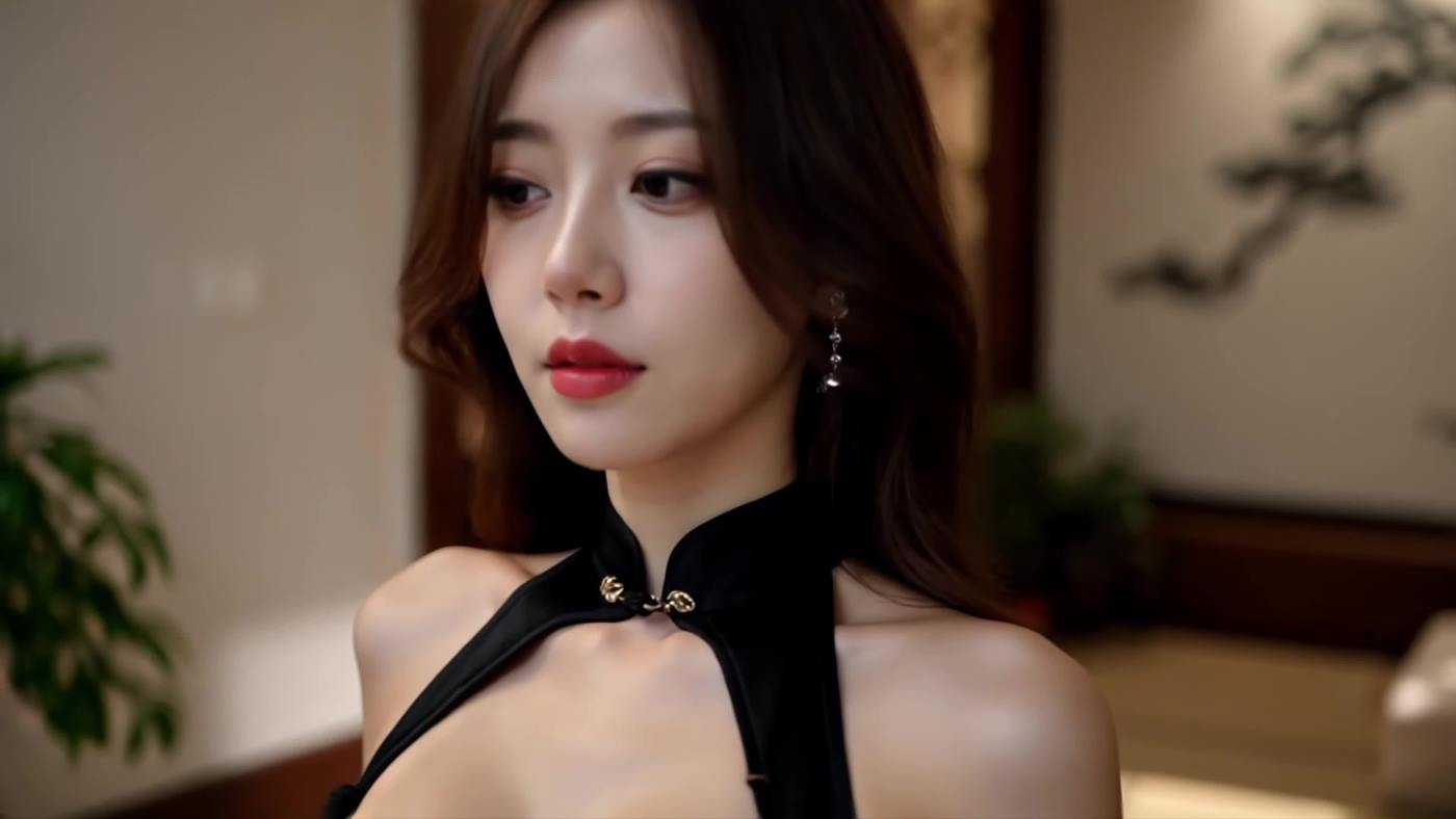 I Video 025 Romance in a Black Cheongsam – Chill R_B Vibes – Music Video[4K/1V/395MB]插图1