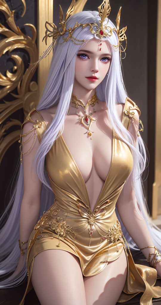 AI绘画 238 波塞西金色礼服[34P/148MB]插图1