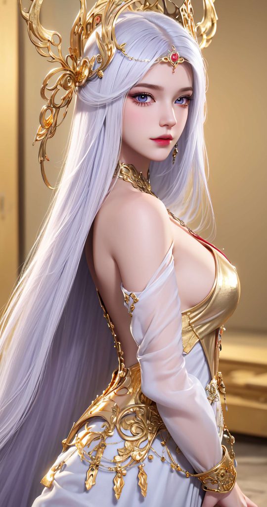 AI绘画 238 波塞西金色礼服[34P/148MB]插图3