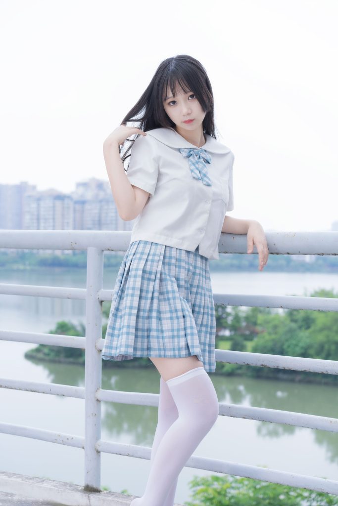 喵糖映画少女写真 VOL.015 清新白丝格子裙 [43P/317MB]-无料摄影圈