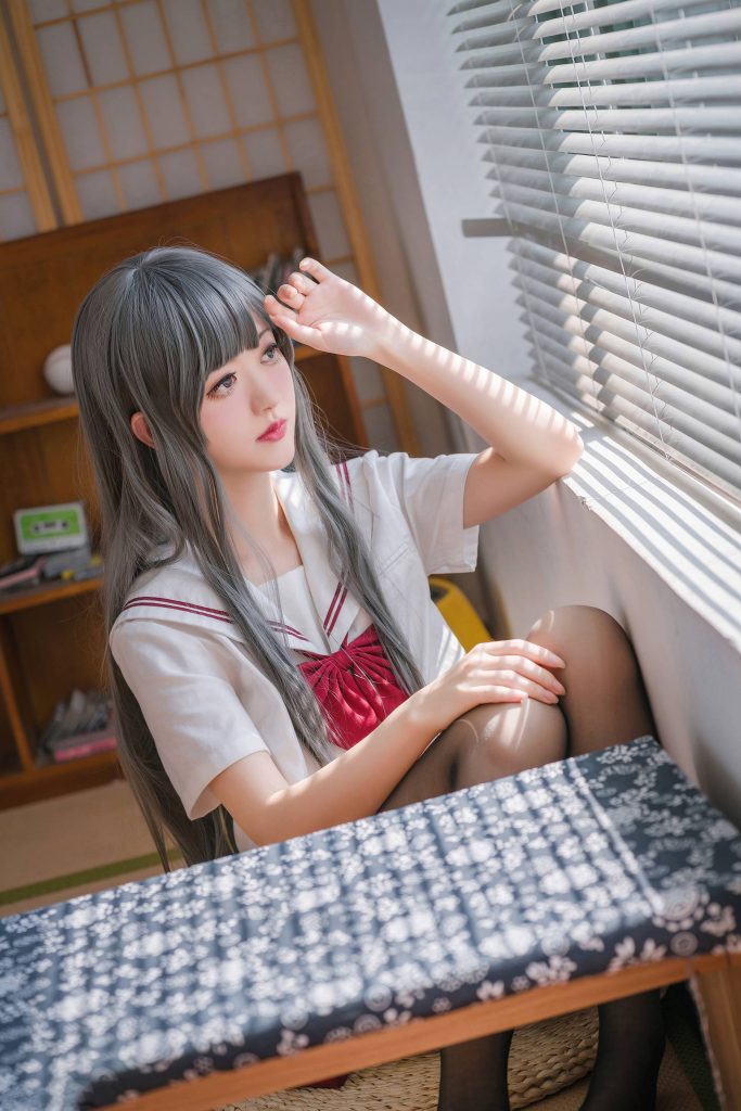 喵糖映画少女写真 VOL.017 黑丝红裙蝴蝶结 [40P/730MB]插图3