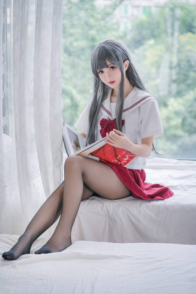 喵糖映画少女写真 VOL.017 黑丝红裙蝴蝶结 [40P/730MB]插图2