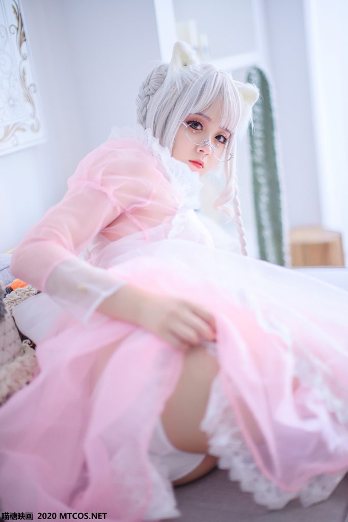 喵糖映画 VOL.149 粉色透明白丝性感女仆 [21P/502M]插图1