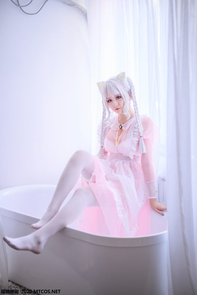 喵糖映画 VOL.149 粉色透明白丝性感女仆 [21P/502M]插图3