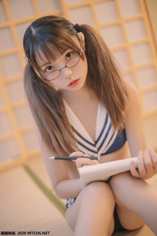 [喵糖映画]VOL.153 蓝白泳装 [22P/181M]-无料摄影圈