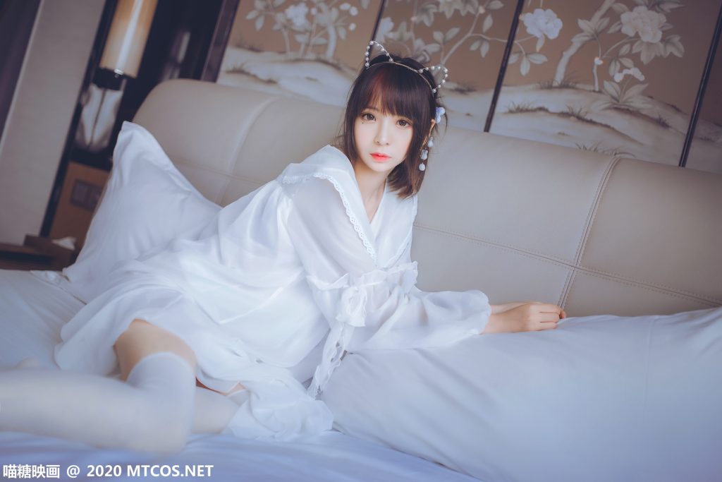 [喵糖映画]VOL.204 纯纯的白丝睡裙 [24P/243MB]插图3