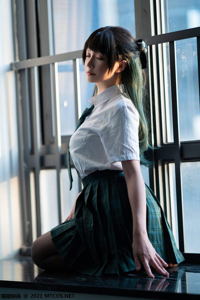 [喵糖映画]VOL.435 绿色黑丝JK [20P/90MB]插图1