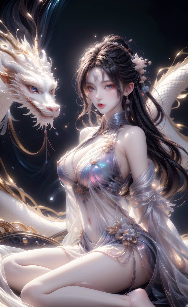 AI绘画 428 白龙和少女[110P/1.01GB]插图1