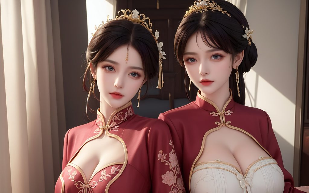 AI绘画 486 新娘姐妹花[46P/409MB]插图3