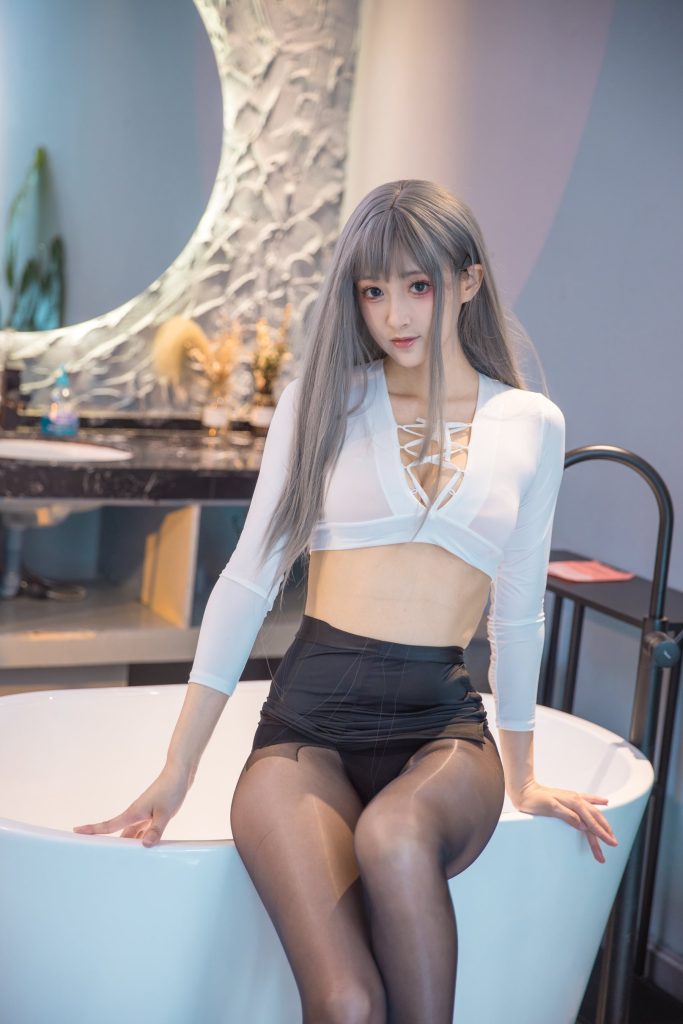 冬马路纱 NO.010 – 浴缸湿身黑丝[23P/410MB]插图2