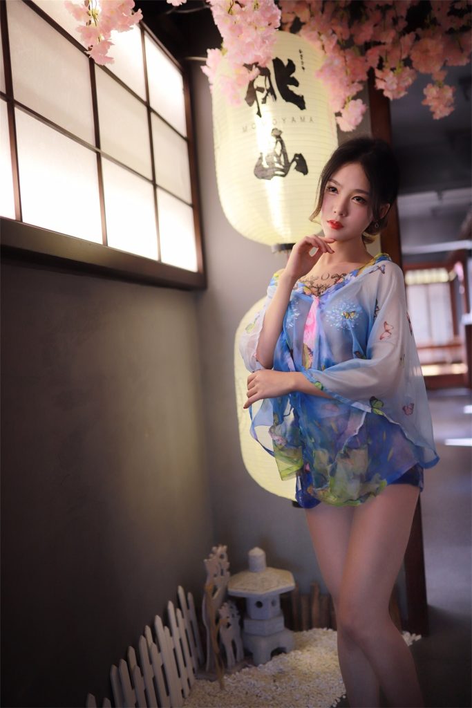 18抖娘-利世 – 水蓝和服插图2