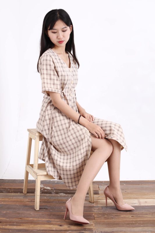 奈丝写真 NO.128：小橙子 – 复古条格裙子 [45P/529MB]-无料摄影圈