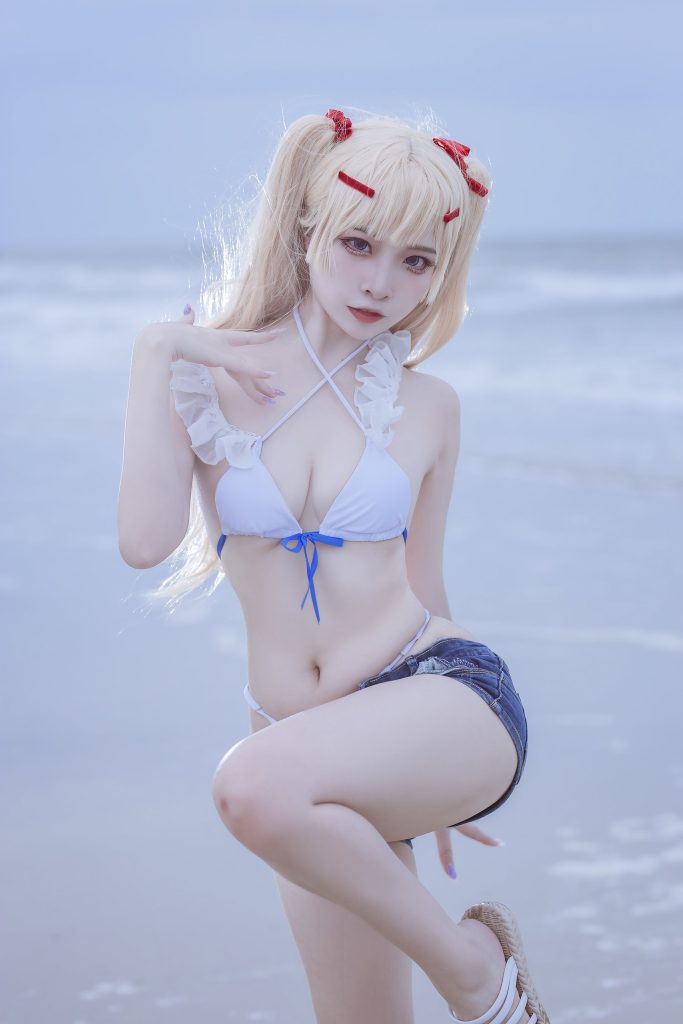 人气Coser二佐Nisa 110 碧蓝 苏塞克斯泳装 [20P/267MB]插图2