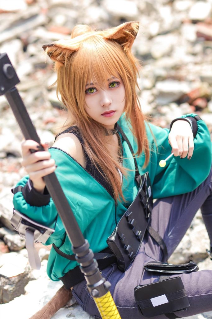 精选街拍 No.395 岛田小熊-明日方舟推进之王遗石COS [21P/14M]插图3