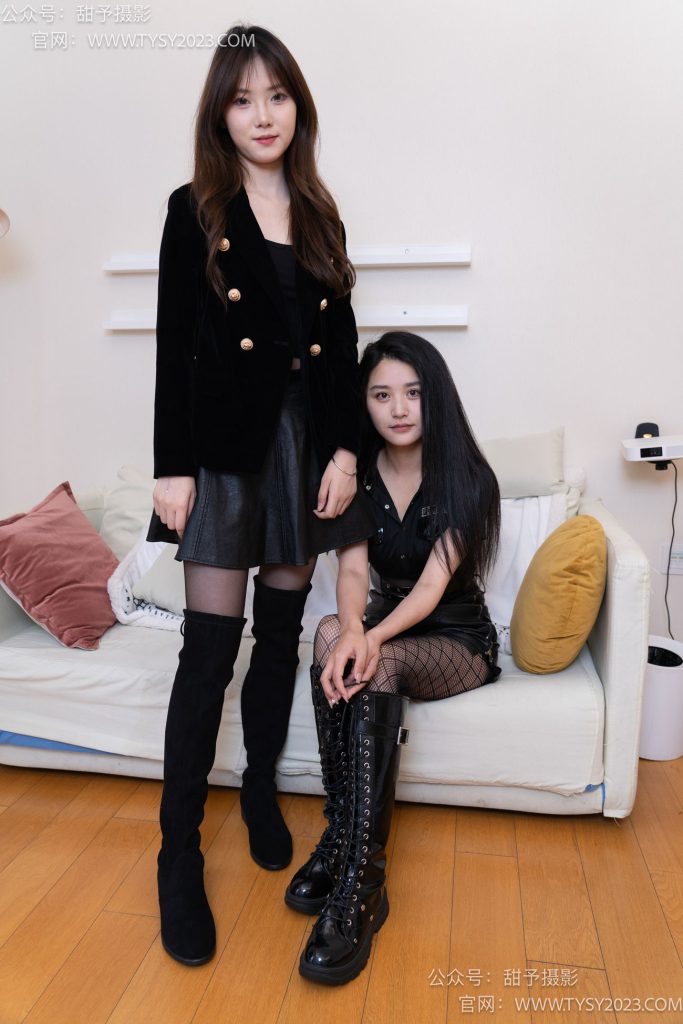 甜予摄影-071期：璇璇澜澜-长靴、黑丝（脚尖微加固款）、渔往袜、裸足、互相撕破丝袜[172P/2V/11G]插图2