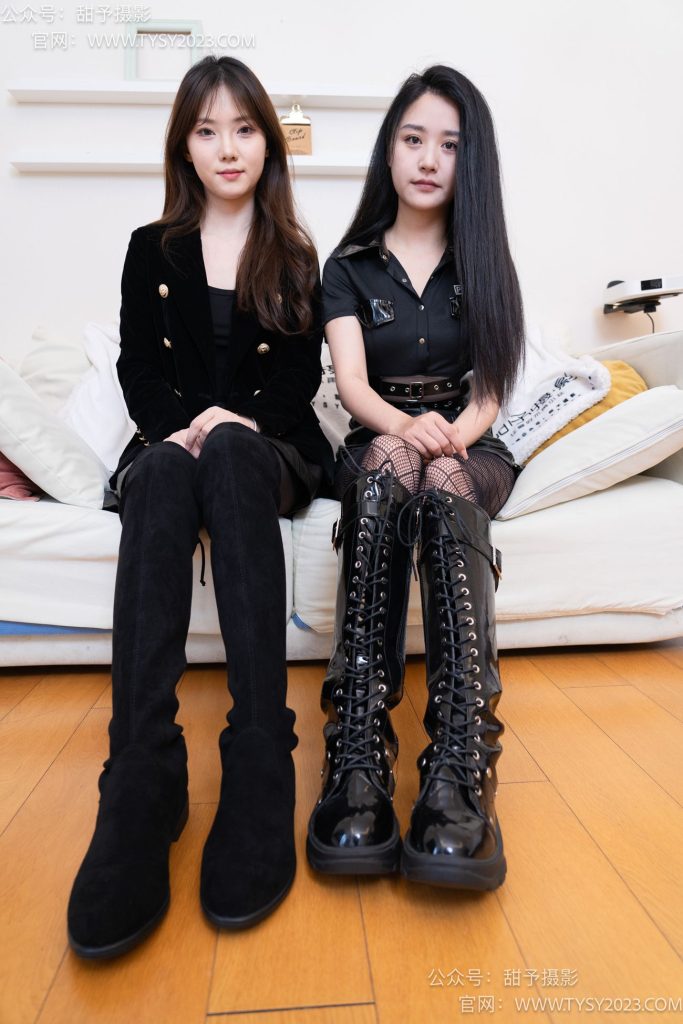 甜予摄影-071期：璇璇澜澜-长靴、黑丝（脚尖微加固款）、渔往袜、裸足、互相撕破丝袜[172P/2V/11G]插图1