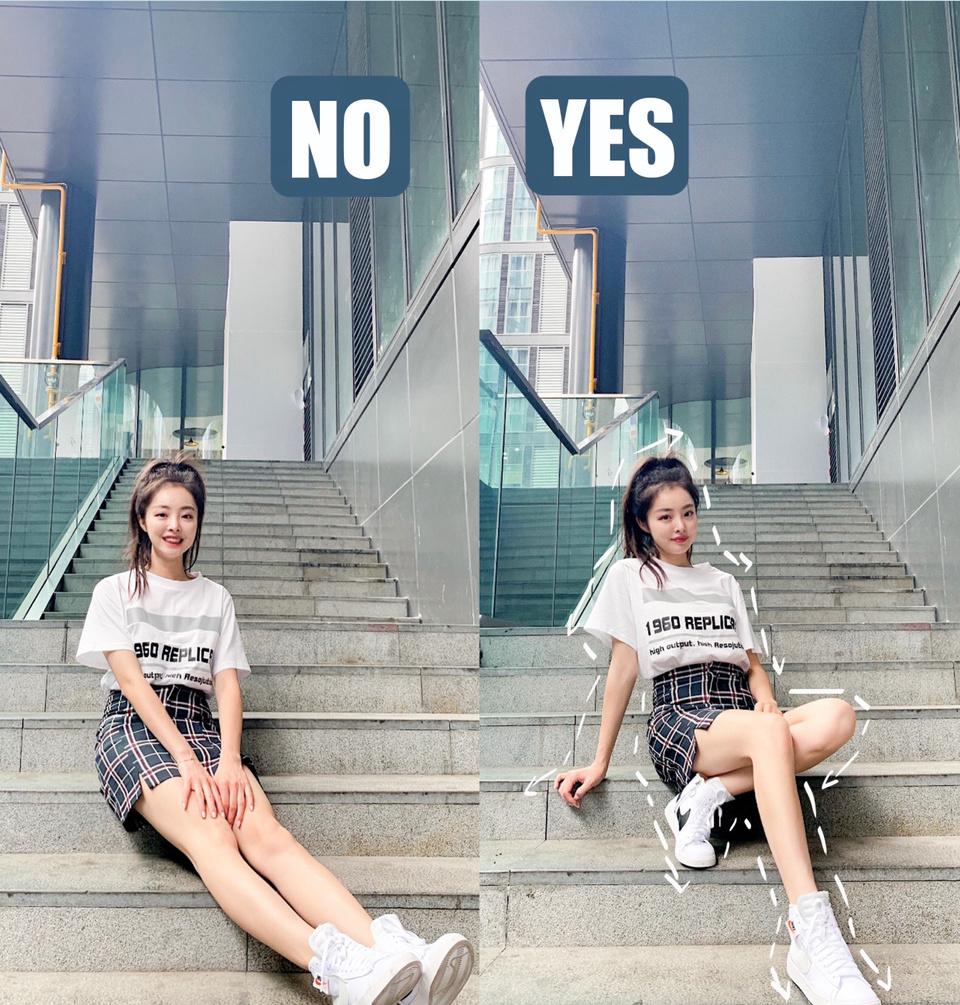 站姿、坐姿、蹲姿、楼梯，这8个姿势，满足拍照又高又瘦又好看插图1