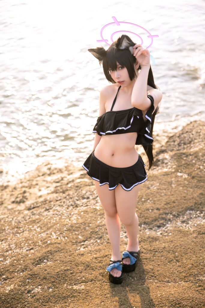 G44不会受伤 NO.077 – 碧蓝档案 黑見芹香 海边泳装[20P/161MB]-无料摄影圈