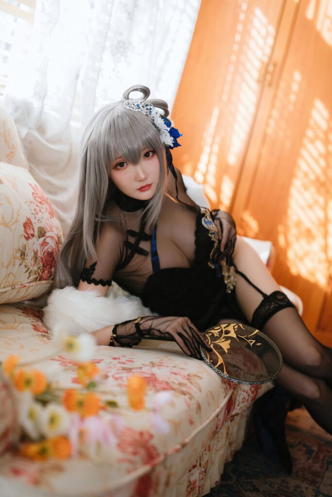 Coser瓜希酱福利 069 碧蓝航线 路易九世旗袍 [18P/83MB]插图3