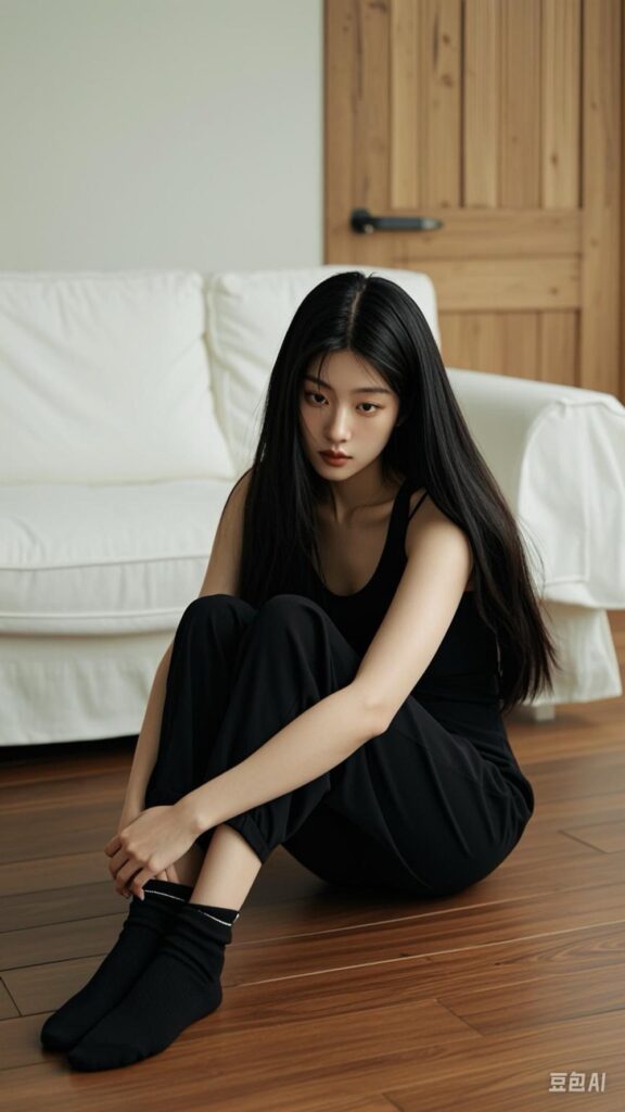 甜予摄影非官方AI版 NO.103 小云-板鞋、黑棉袜、裸足、剪指甲泡脚剧情142P/23.92MB]插图3