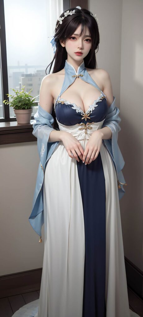 AI绘画 732 蓝色裙摆_(80P/622M]插图3