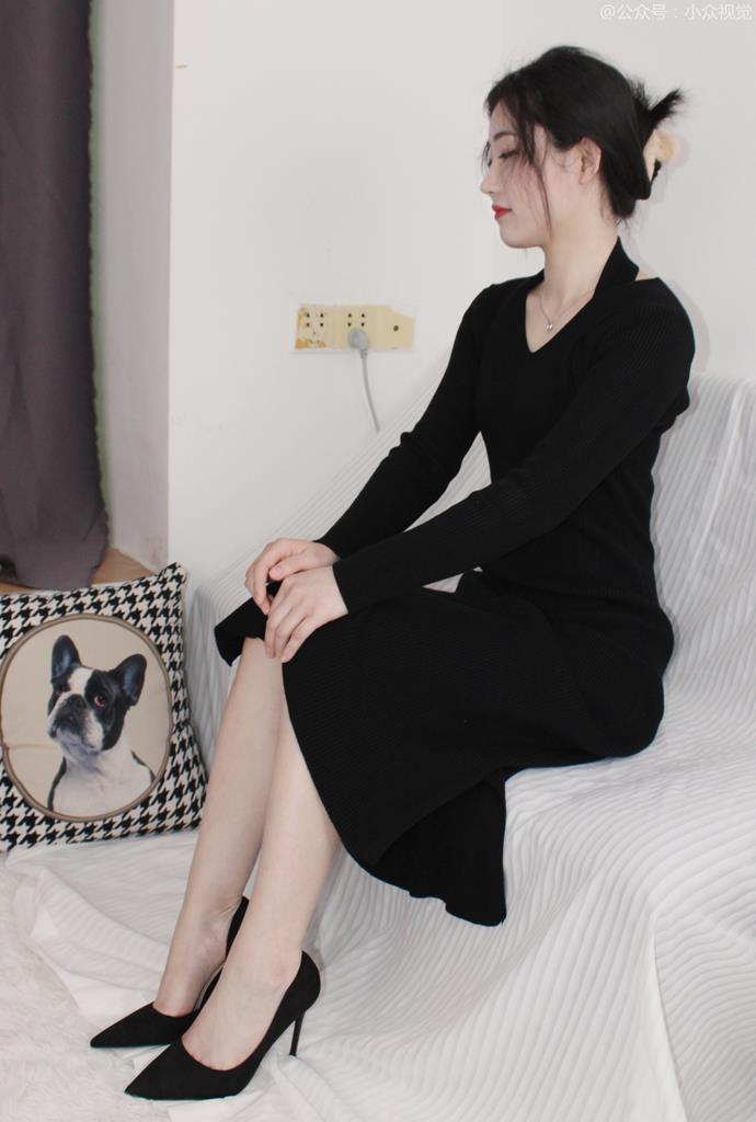 小众视觉 006-嘤嘤 黑色连衣裙［128P/0.98G］插图2