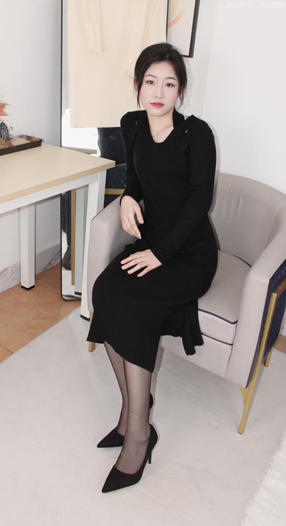 小众视觉 006-嘤嘤 黑色连衣裙［128P/0.98G］插图