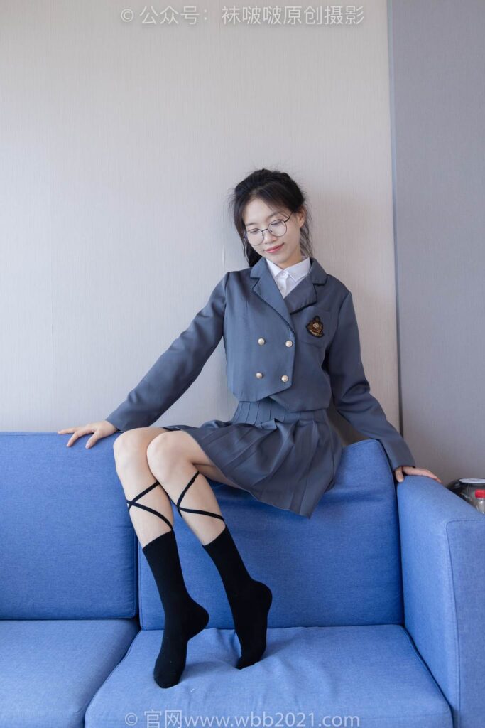 [BoBoSocks袜啵啵]NO.268 芝士-黑皮鞋、绑带黑棉袜、学院制服[140P/1V/5.93GB]插图3