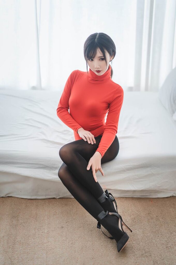 面饼仙儿 NO.145 – 皮裤连体红毛衣[20P/289MB]插图2