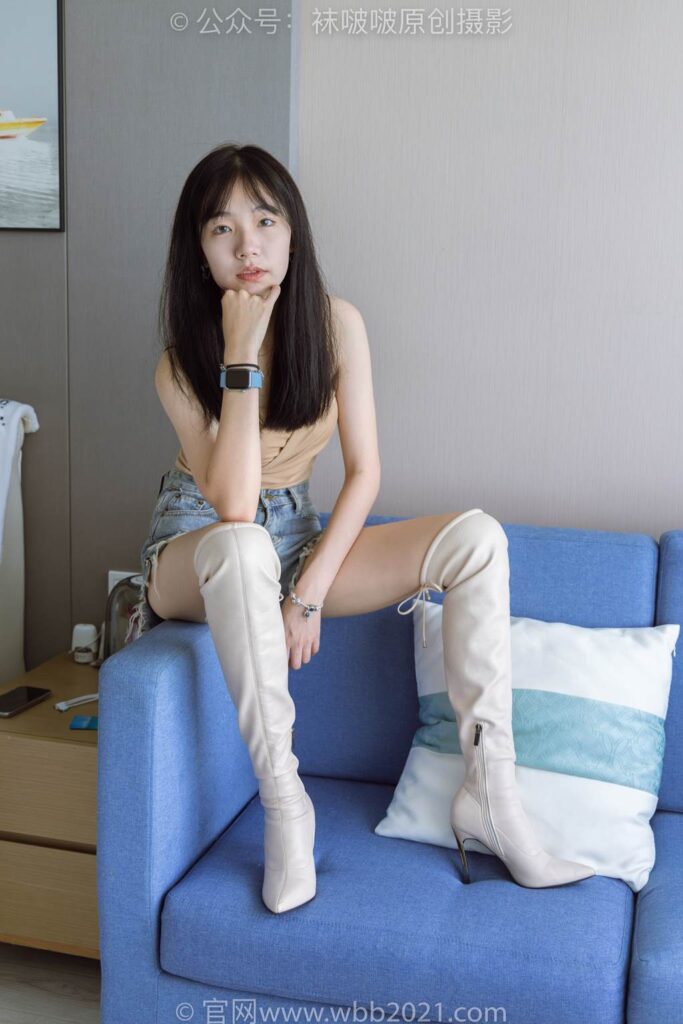 [BoBoSocks袜啵啵]NO.441 小甜豆-高跟长靴、白棉袜、裸足[179P/1V/6.57GB]插图2