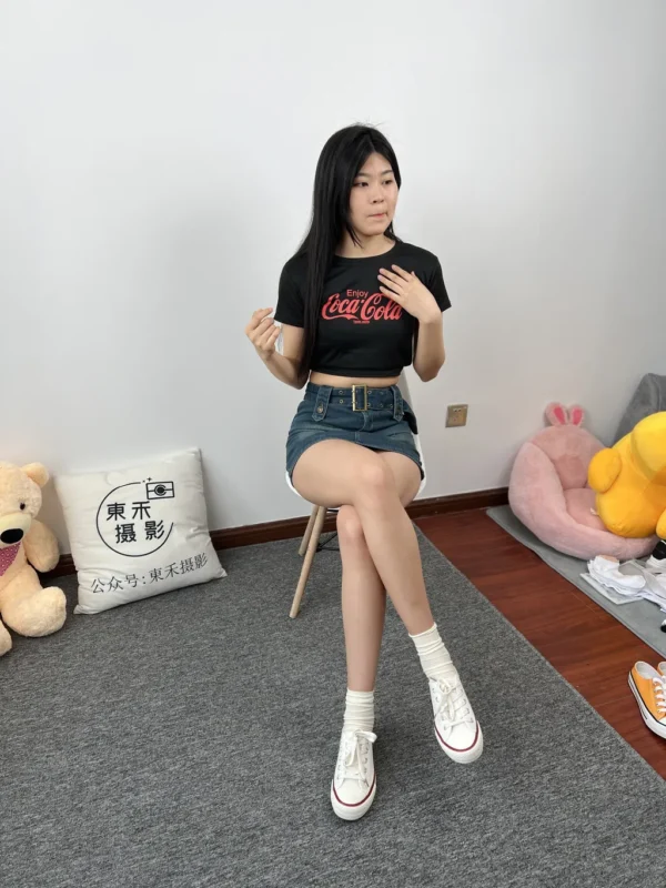 三禾摄影 NO.028 牛仔裙 棉袜 帆布鞋[184P/1V/805MB]-无料摄影圈